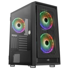 AeroCool Graphite-G-BK-v3 Tower ATX Case - Sleek Black Design for Optimal Cooling & Style!